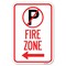 Signmission Fire Zone No Parking Symbol and Left Arrow Heavy-Gauge Aluminum Sign, 12" x 18", A-1218-23974 A-1218-23974 - alternate 1